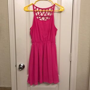 Pink backless dress